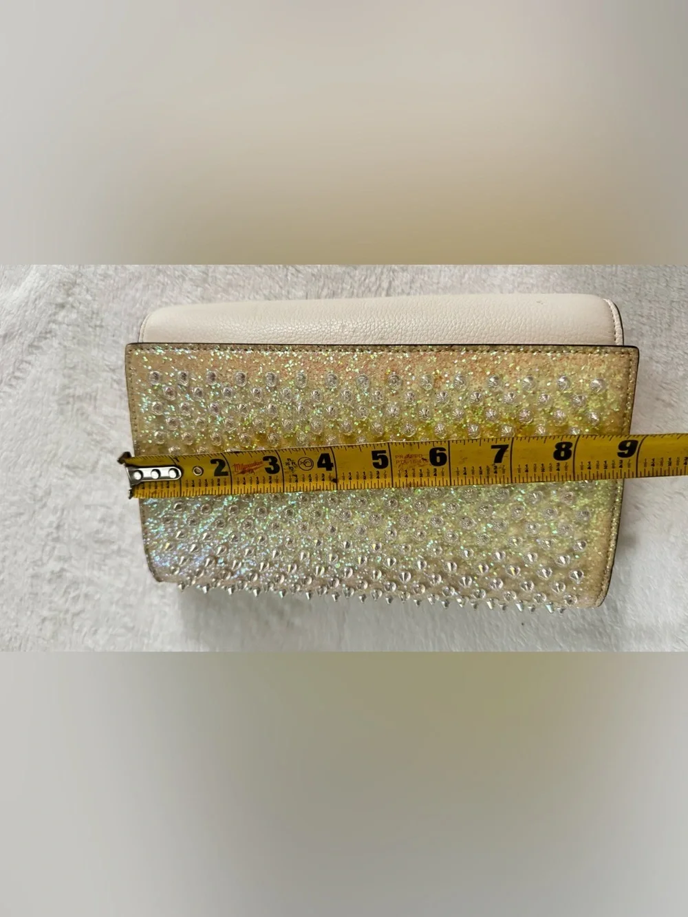 Christian Louboutin Crossbody Bag Purse Fold-Over Spike Clutch